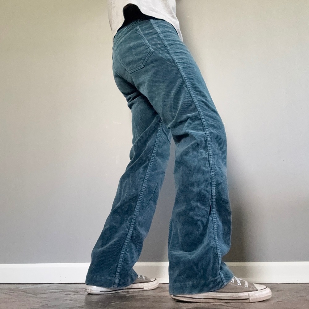 Vintage Teal Blue Corduroy Flare Bottom International World of Fashion Pants